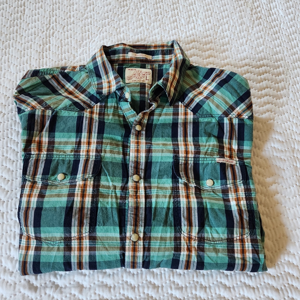 Lucky Brand Pearlsnap Plaid Shirt Size L